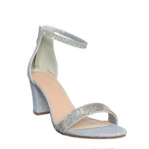 IDIFU Wedding Block Heels Silver 3in WOMENZ 6.5 NWOT